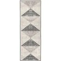 Chevron Eco-Washable Rug Runner - Charcoal, Recycled Polyester