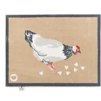 Chicken 1 Washable Doormat - Beige