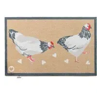 Chicken 1 Washable Doormat - Beige