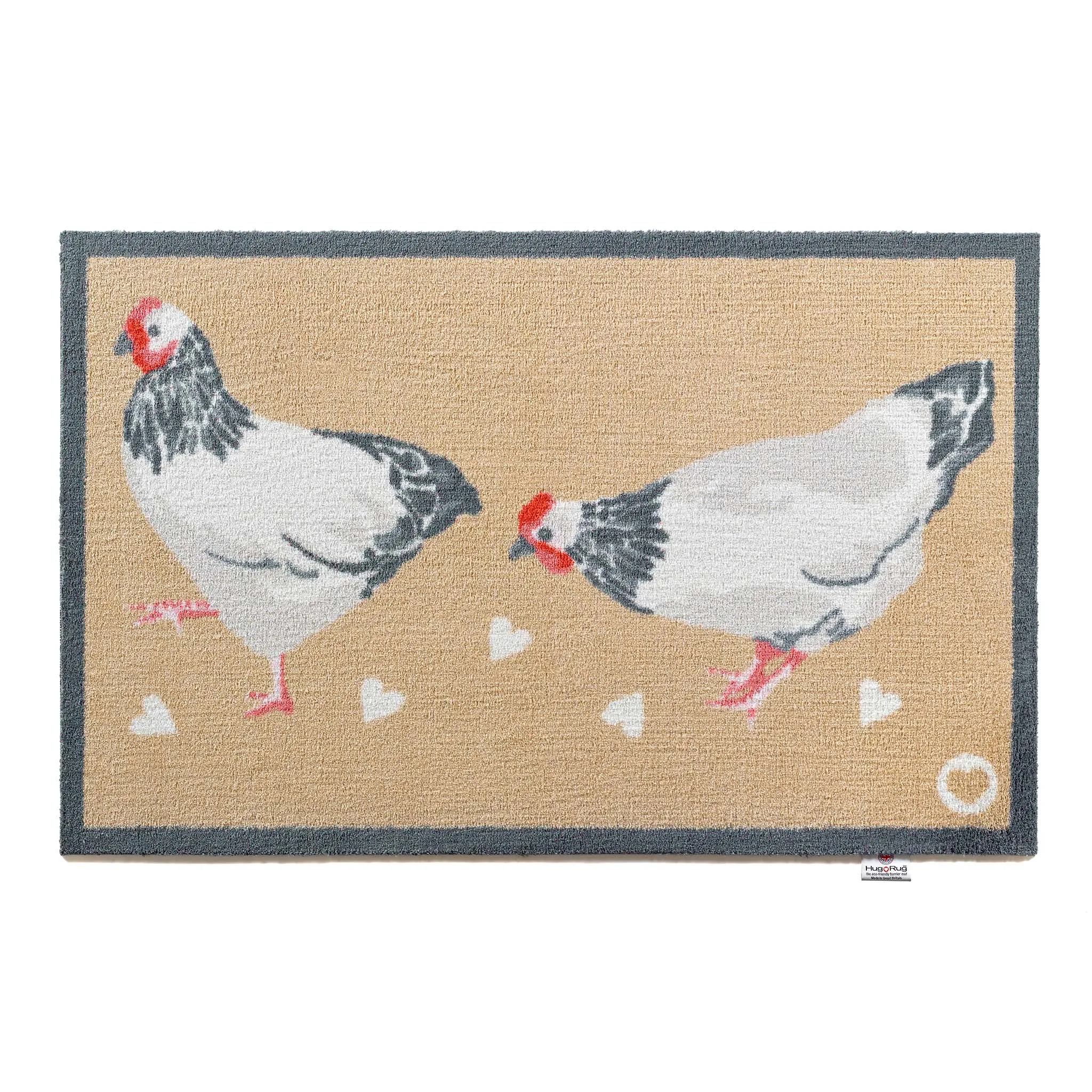 Chicken 1 Washable Doormat - Beige