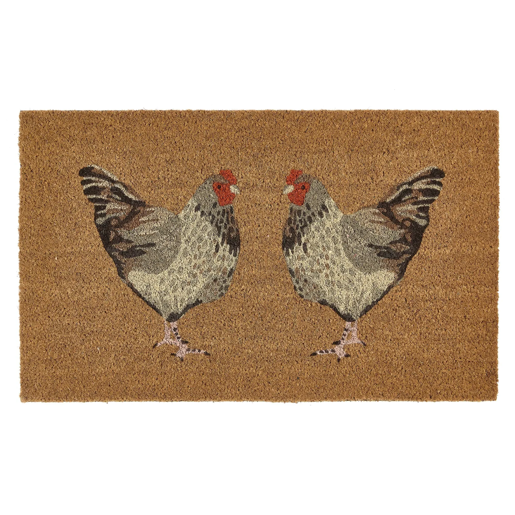 Chickens Coir Doormat - Brown, Natural Coconut image