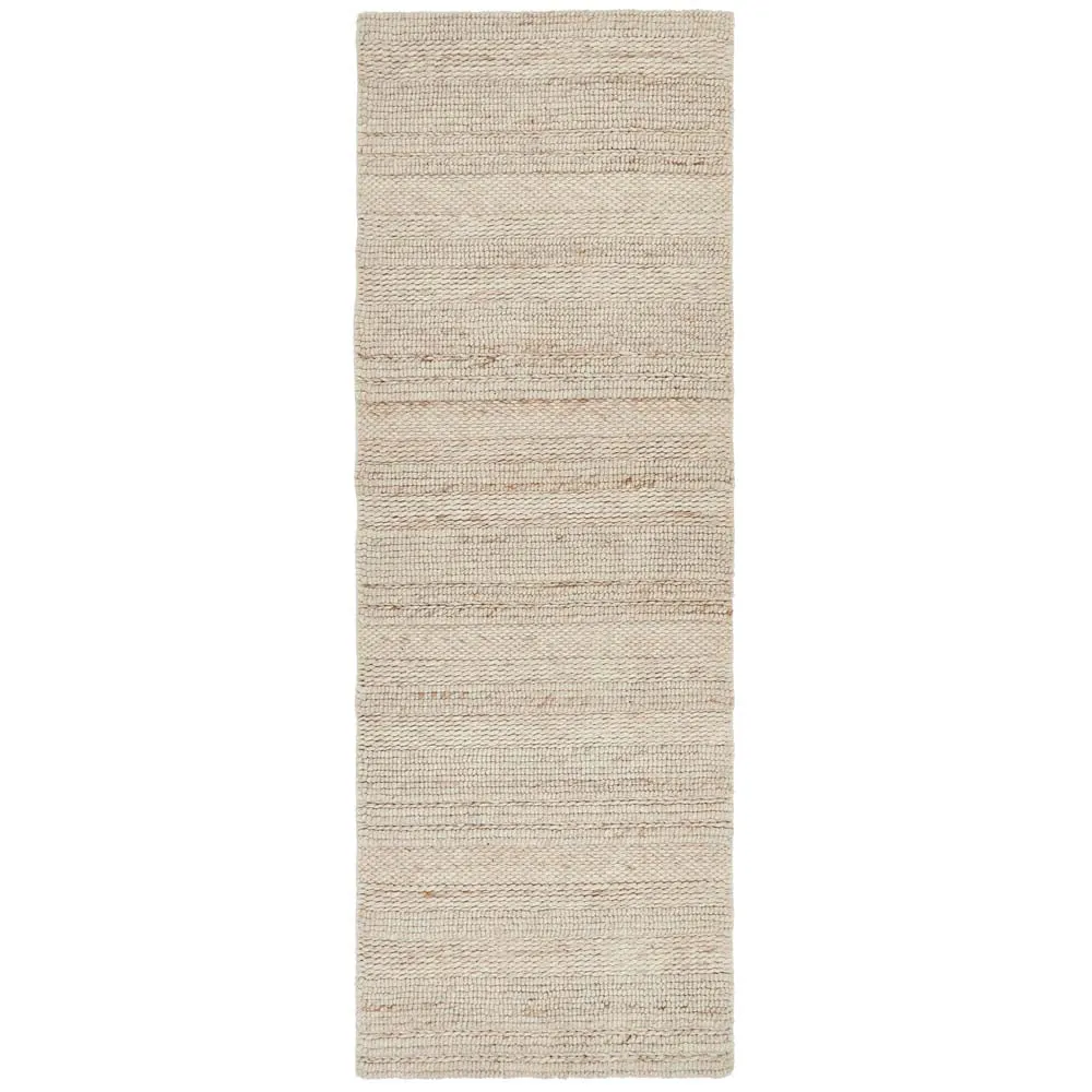 Chunky Knit Runner Rug - Cream, Wool