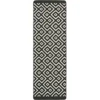 Cosy Geo Washable Rug Runner - Charcoal