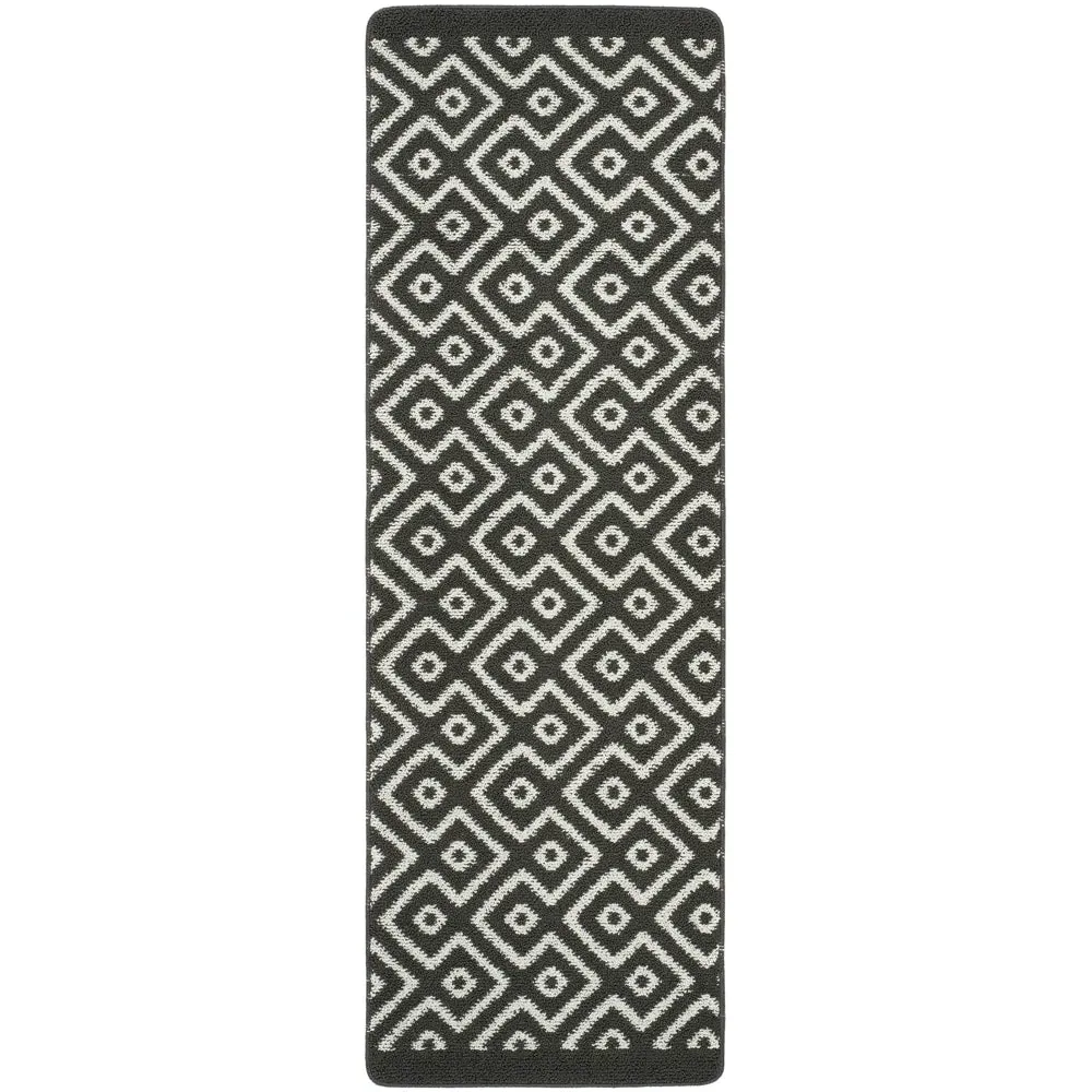 Cosy Geo Washable Rug Runner - Charcoal image