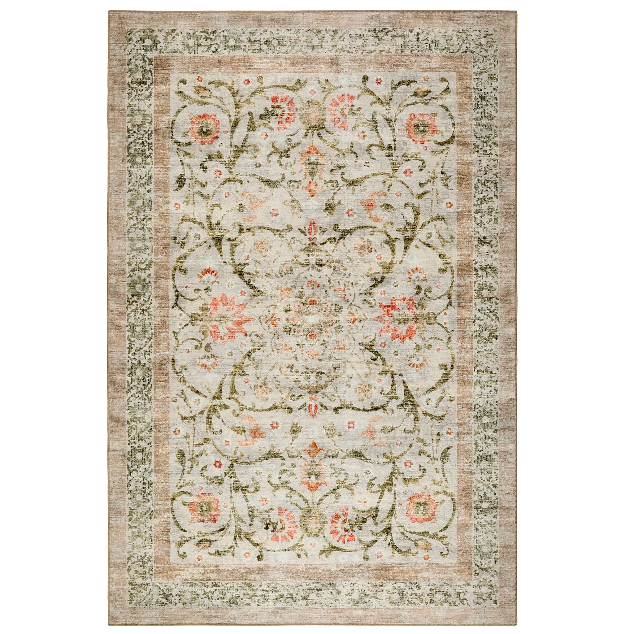 Country Paisley Eco-Washable Rug - Beige