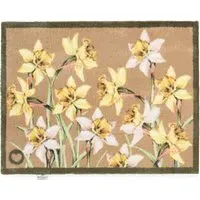 Daffodil Blooms Washable Doormat - Beige