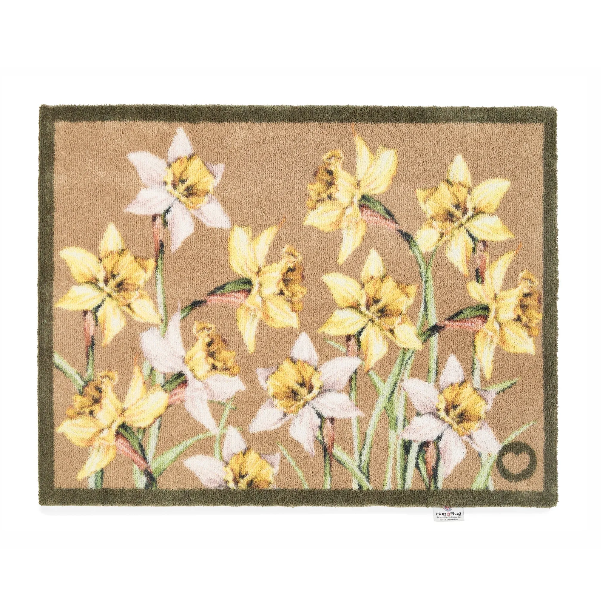 Daffodil Blooms Washable Doormat - Beige image