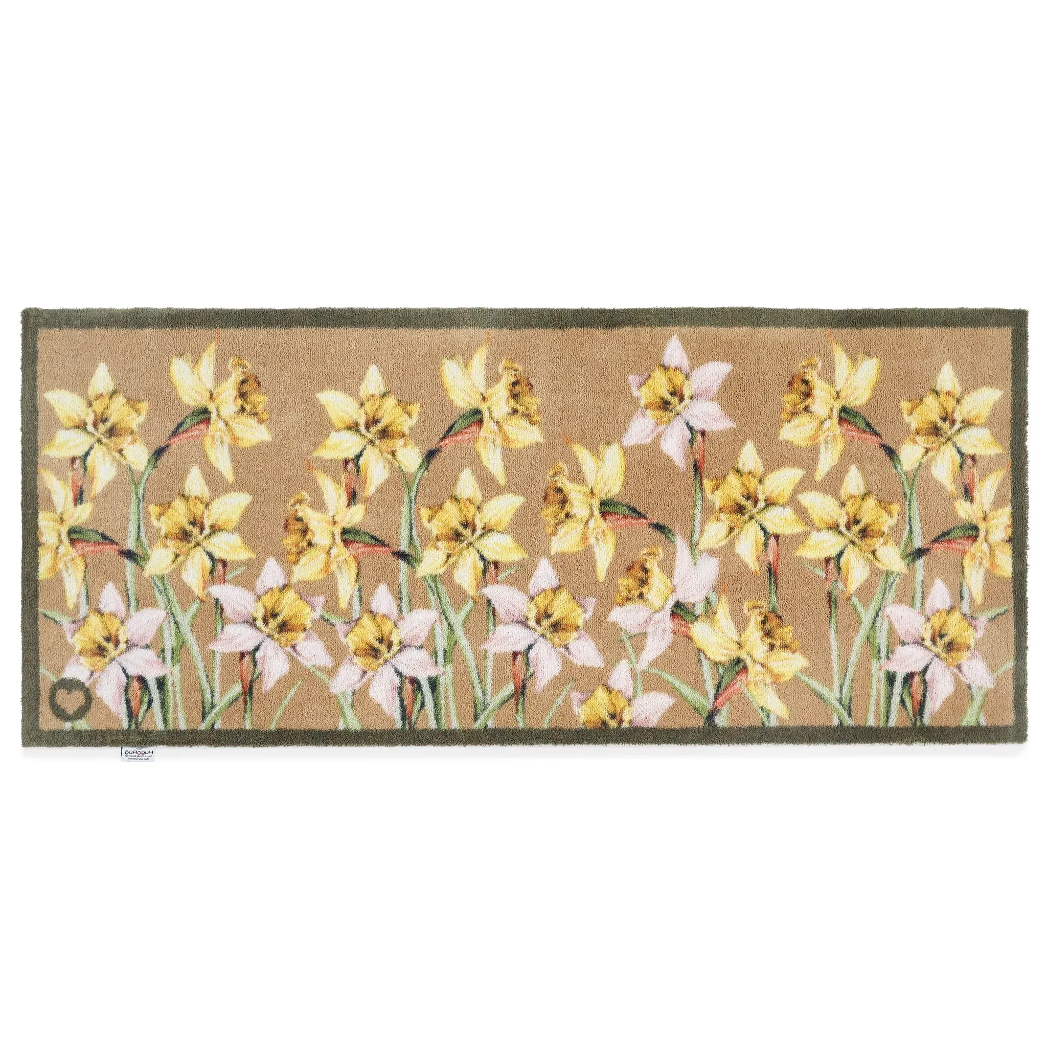 Daffodil Blooms Washable Runner - Beige