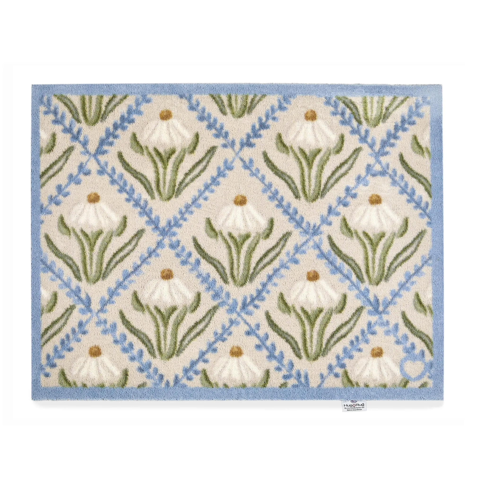 Daisy Trellis Washable Doormat - Cream image