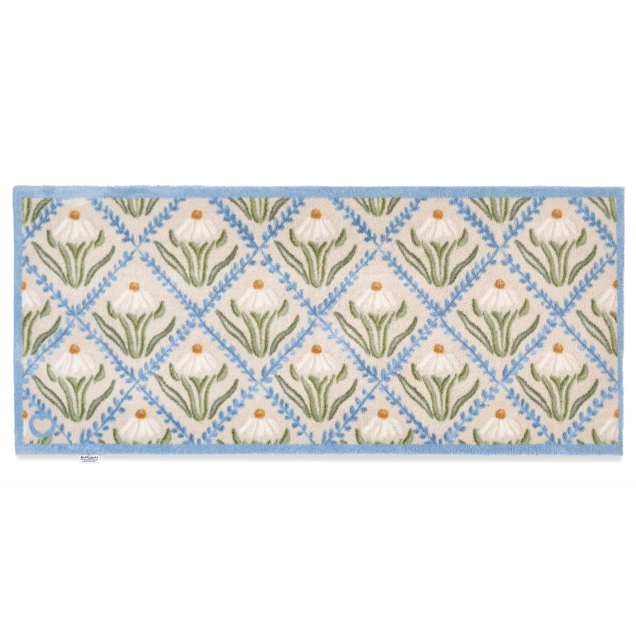 Daisy Trellis Washable Runner - Cream