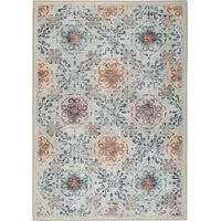 Damask Eco-Washable Rug - Cream, Recycled Polyester