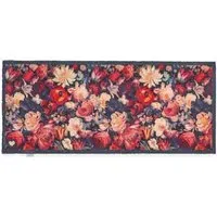 Dark Florals Washable Runner - Navy, Recycled Materials