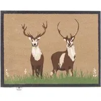 Deer 1 Washable Doormat - Beige