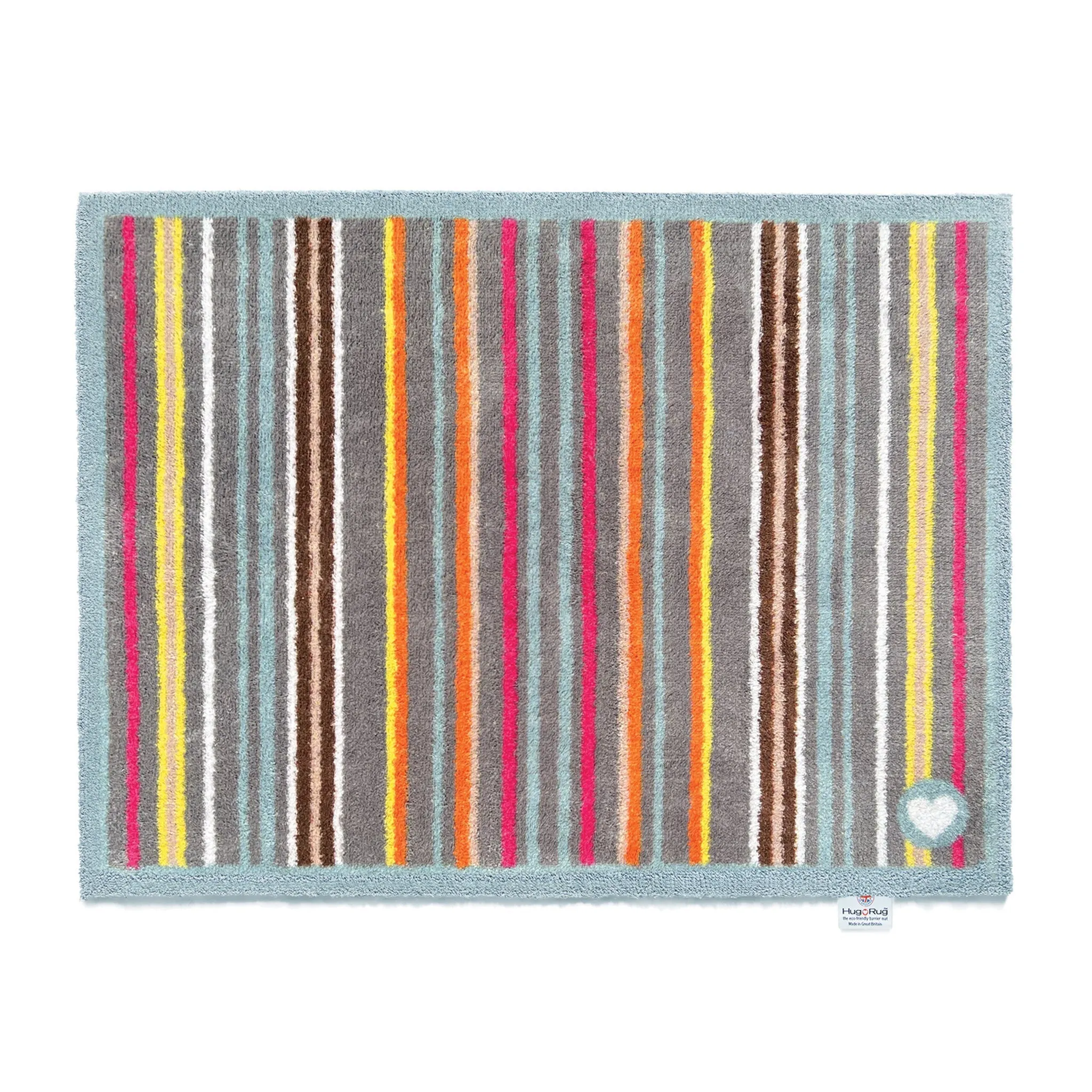 Designer 13 Stripe Washable Doormat - Grey, Multicoloured image