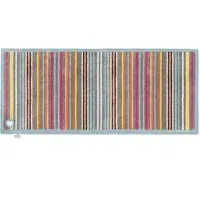 Designer 13 Stripe Washable Runner - Grey, Multicoloured