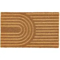 Embossed Coir Curve Doormat - Natural