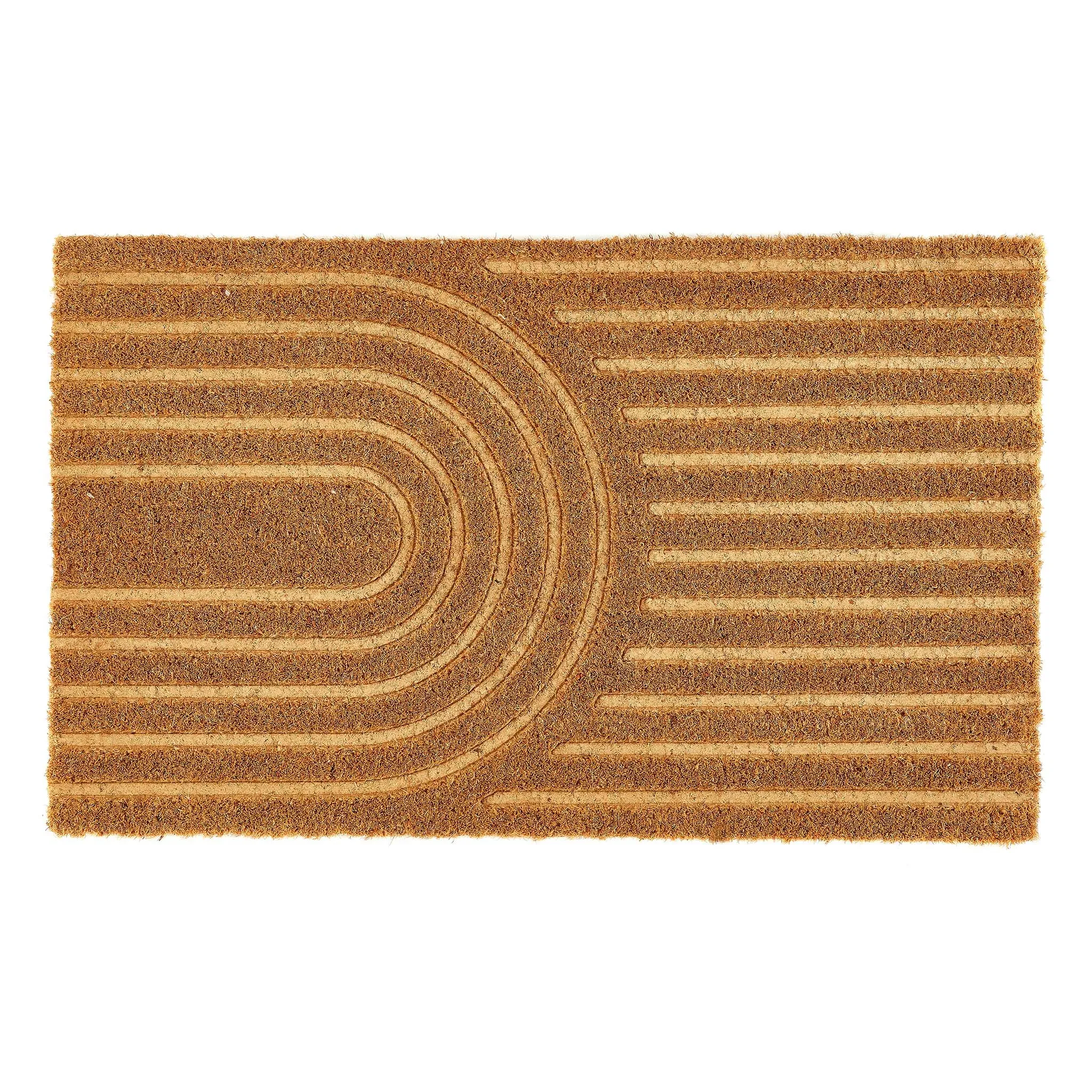 Embossed Coir Curve Doormat - Natural image