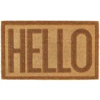 Embossed Coir Hello Doormat - Natural