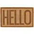 Embossed Coir Hello Doormat - Natural