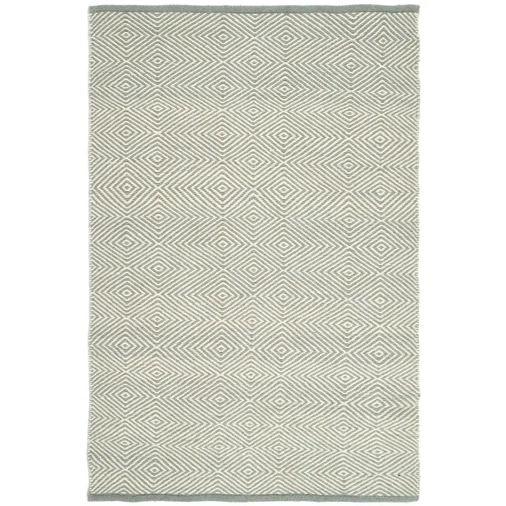 Estelle Diamond Pattern Rug - Sky Grey, Wool image