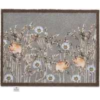 Field Mice 1 Washable Doormat - Grey, Beige