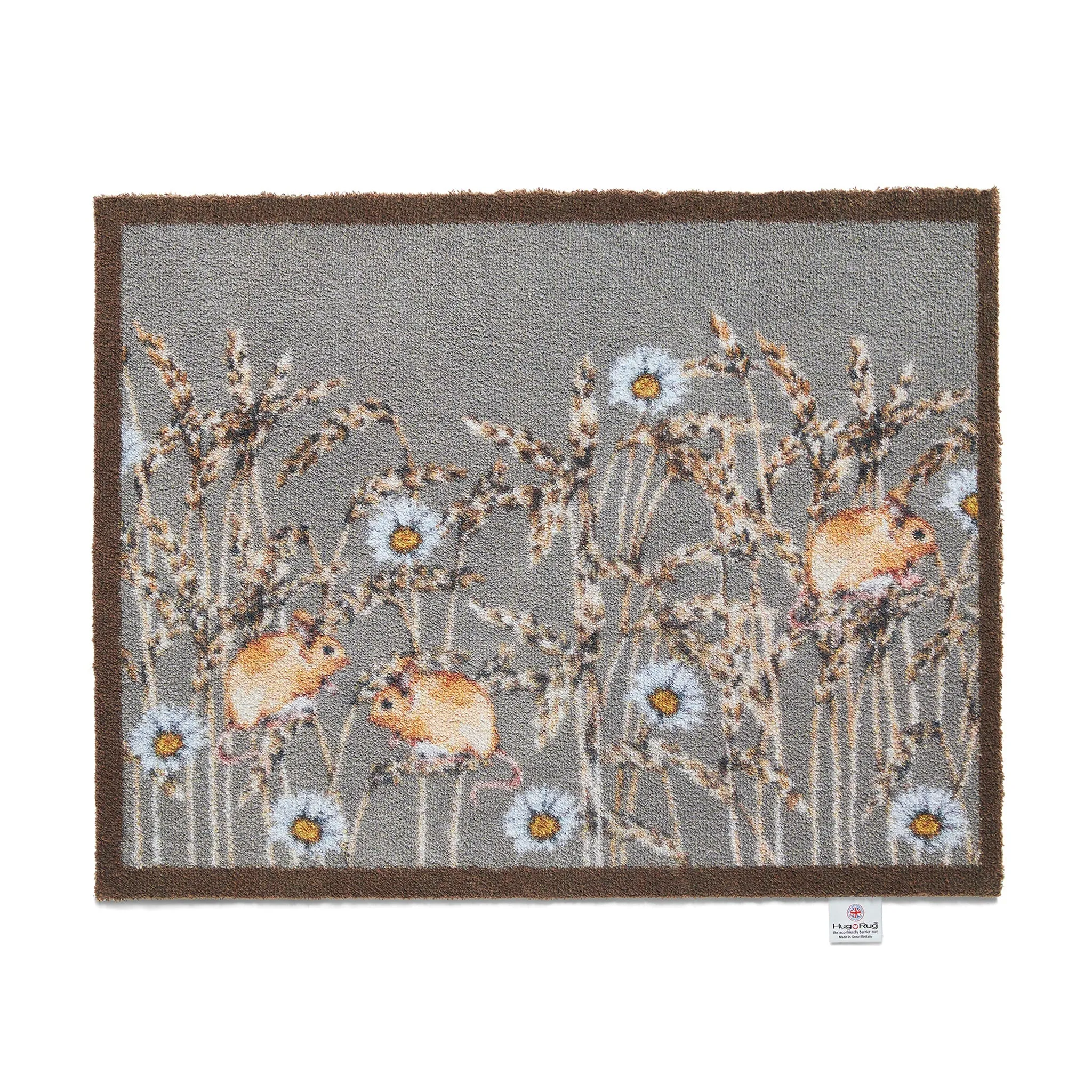 Field Mice 1 Washable Doormat - Grey, Beige image