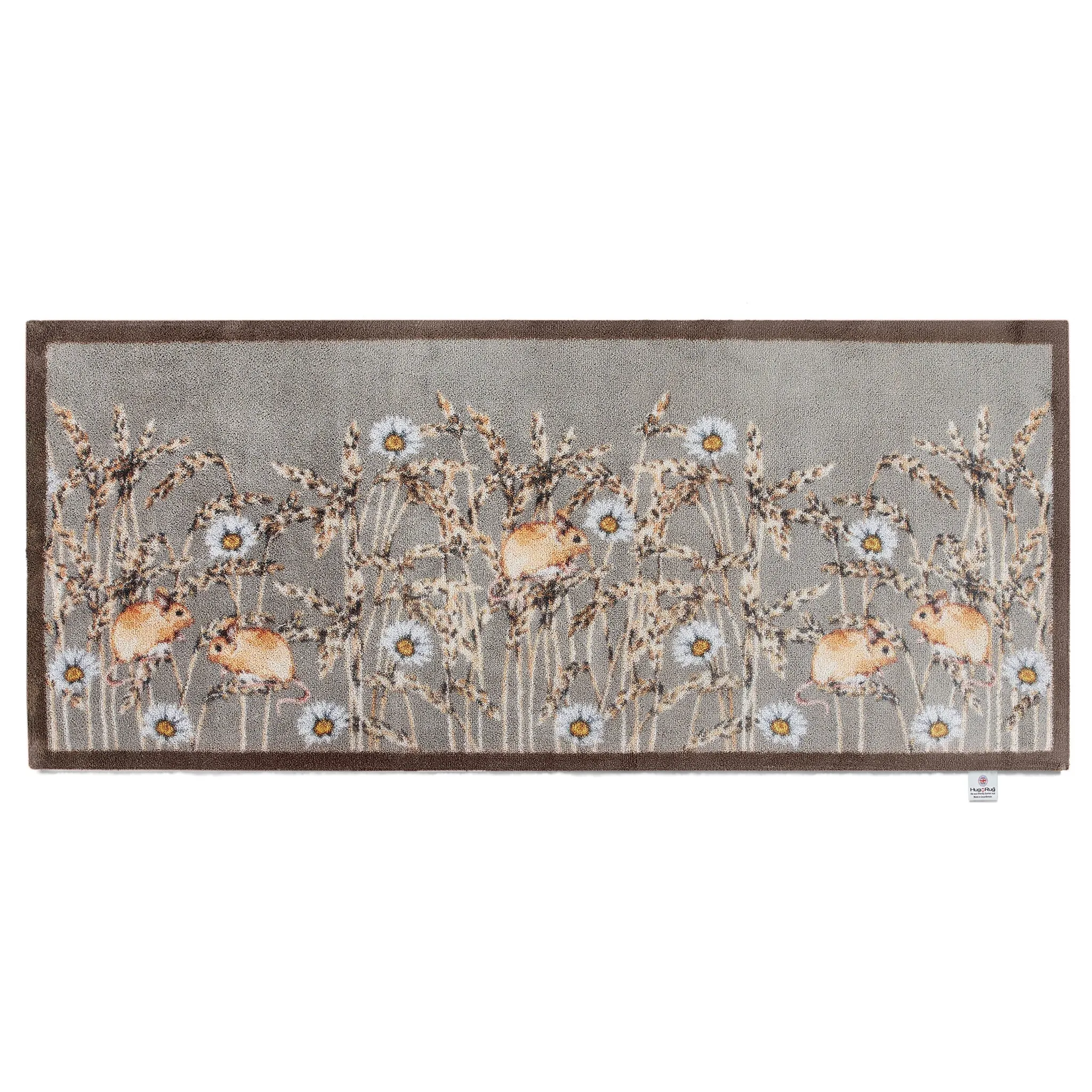 Field Mice 1 Washable Runner - Dark Grey