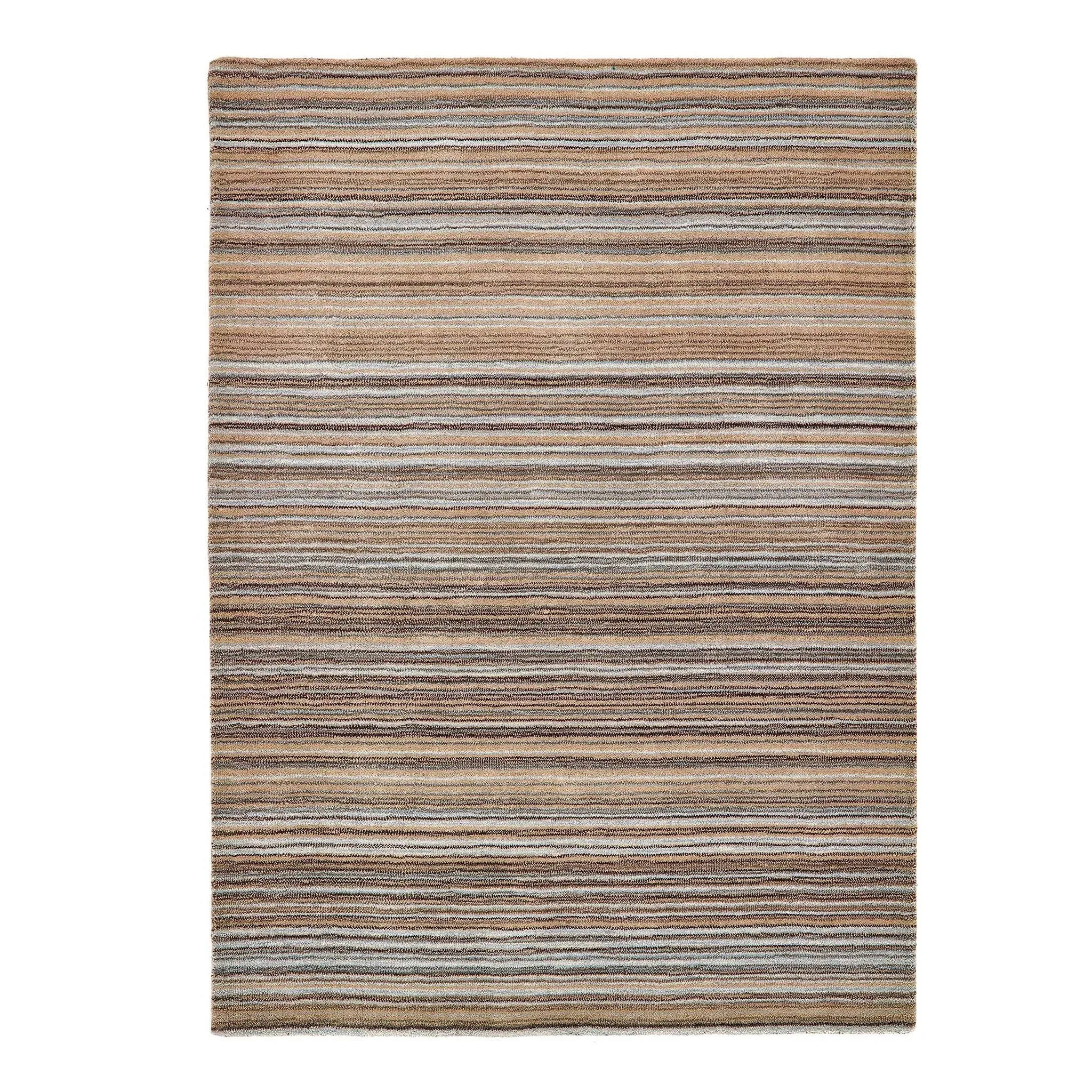 Fine Stripes Rug - Beige, Wool