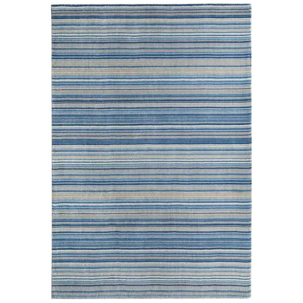 Fine Stripes Rug - Blue/Beige, Wool