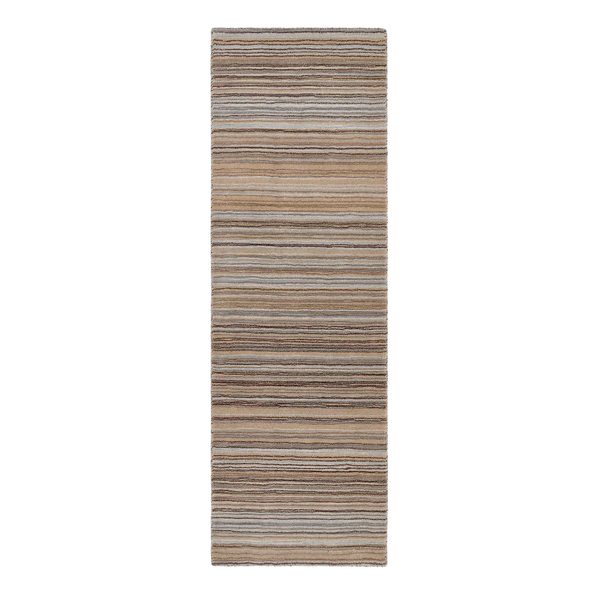 Fine Stripes Runner Rug - Beige, Wool image