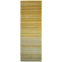 Fine Stripes Runner Rug - Ochre, Wool
