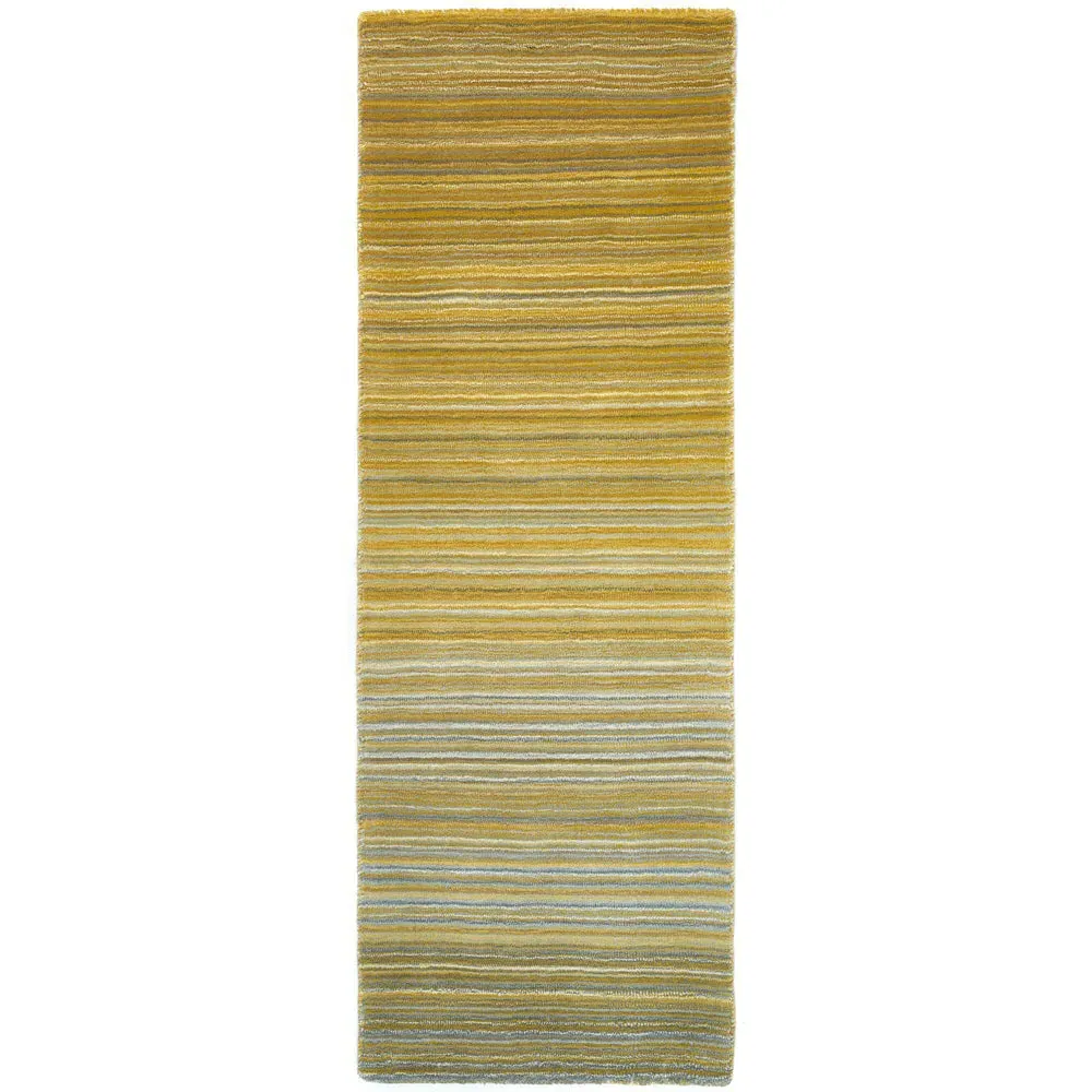 Fine Stripes Runner Rug - Ochre, Wool