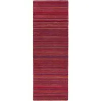 Fine Stripes Runner Rug - Purple, Wool