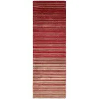 Fine Stripes Runner Rug - Red, Wool