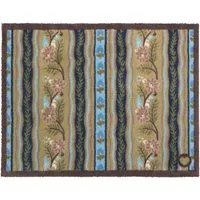 Floral Ribbon Motif Washable Doormat - 65x85cm