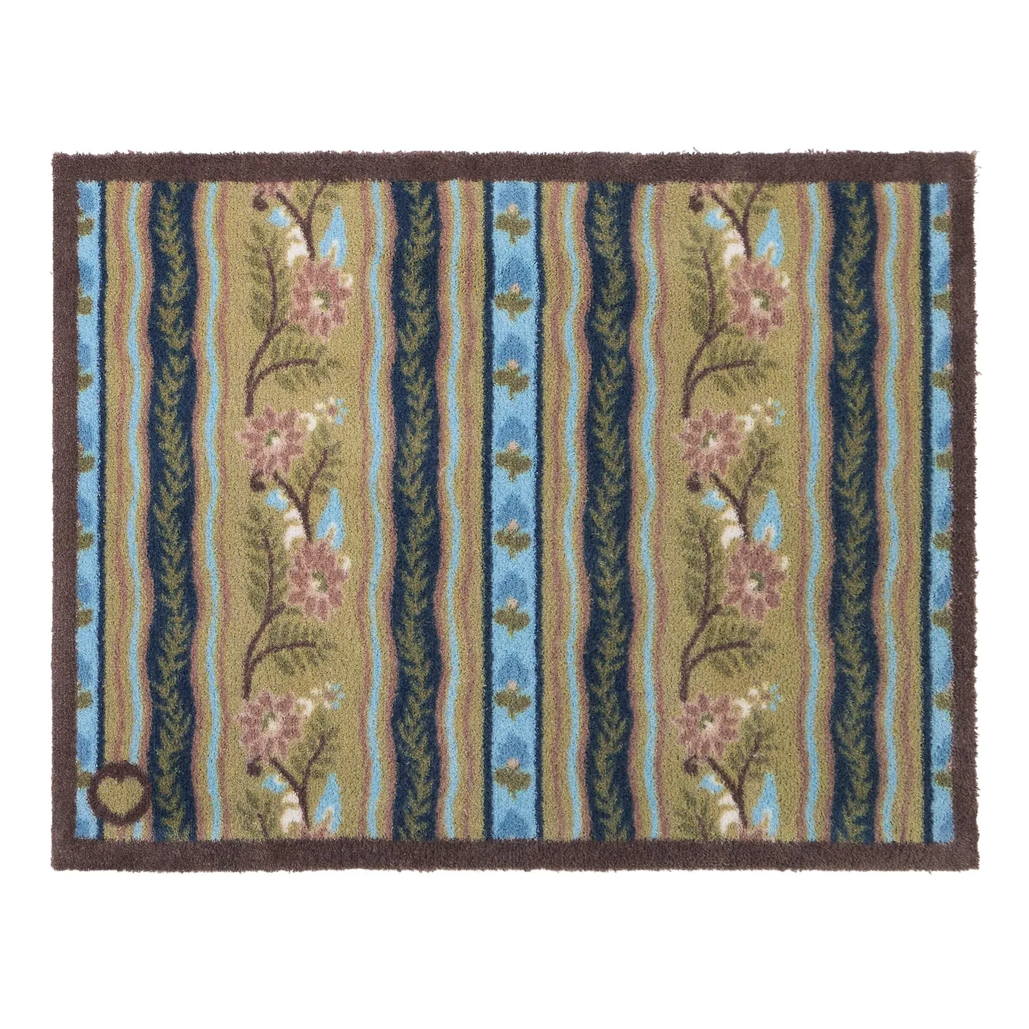 Floral Ribbon Motif Washable Doormat - 65x85cm image