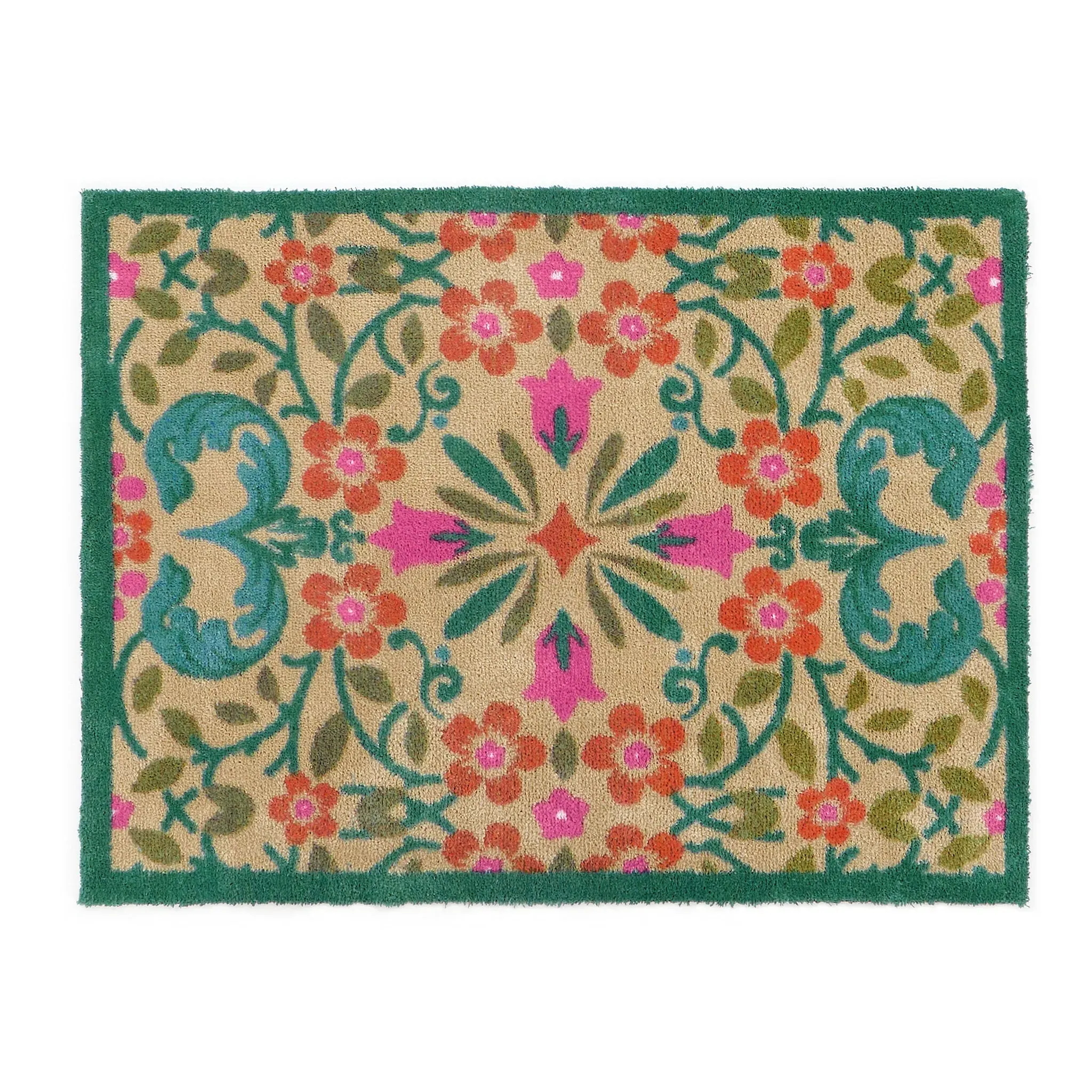 Folk Floral Washable Doormat - 65x85cm