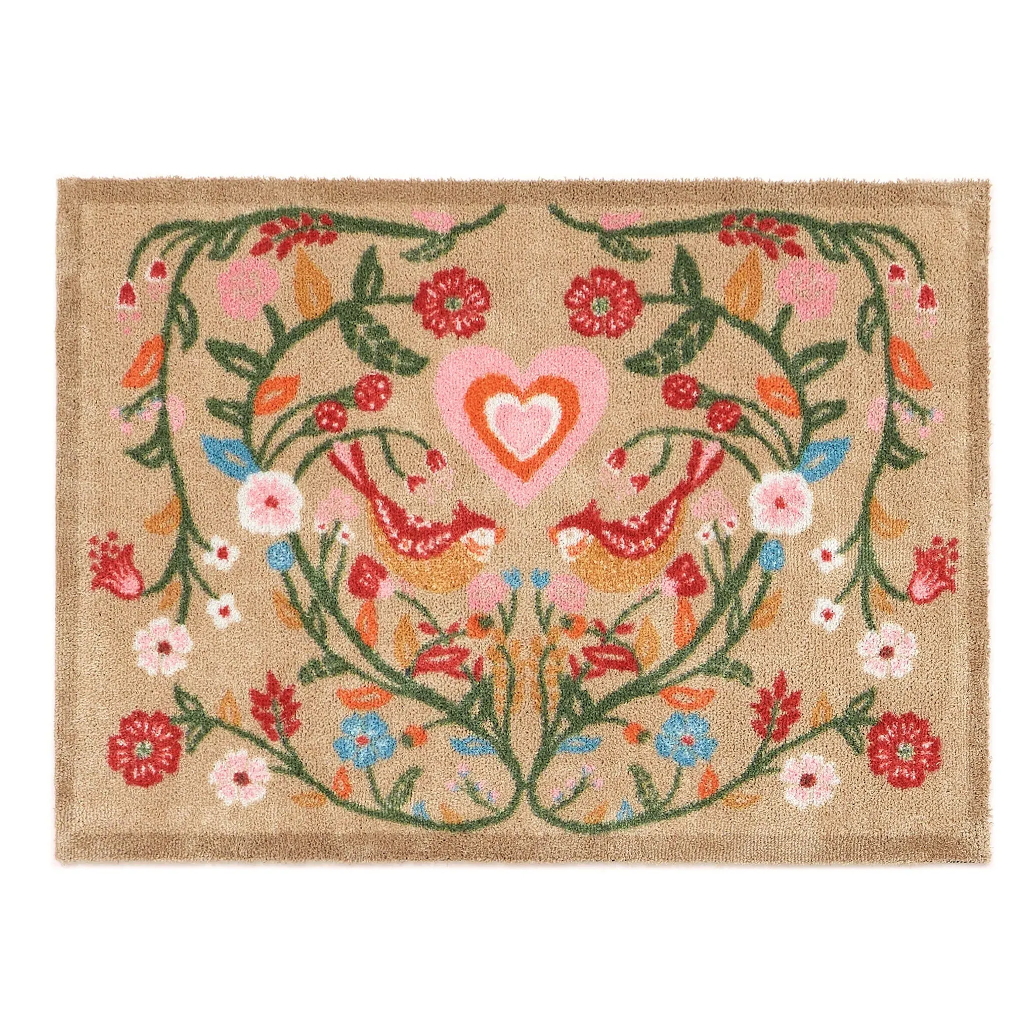 Garden Lovebirds Washable Doormat - 65x85cm image