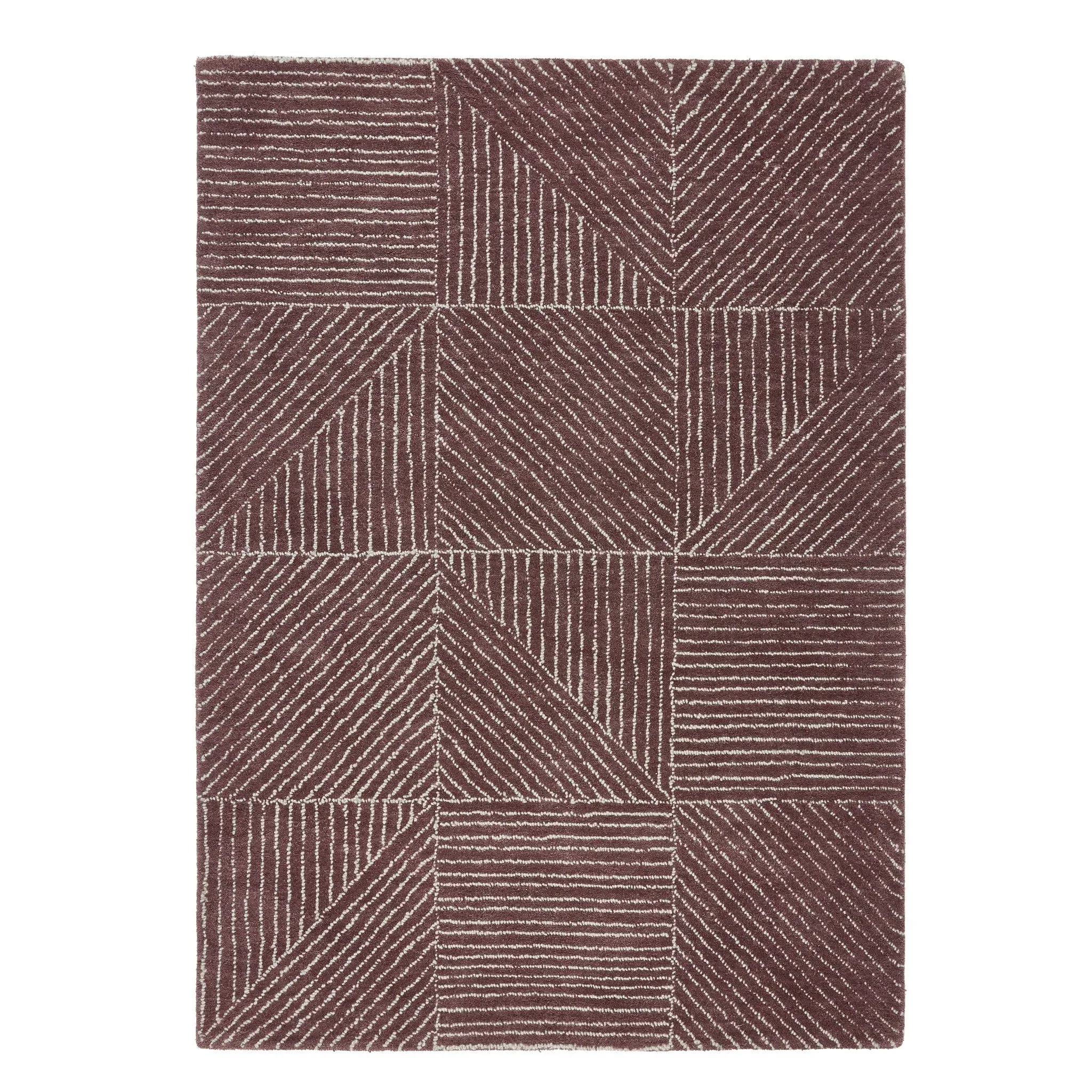 Geometric Rug - Berry, Wool