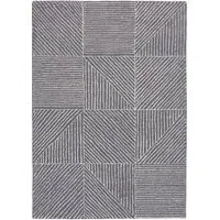 Geometric Rug - Charcoal, Wool
