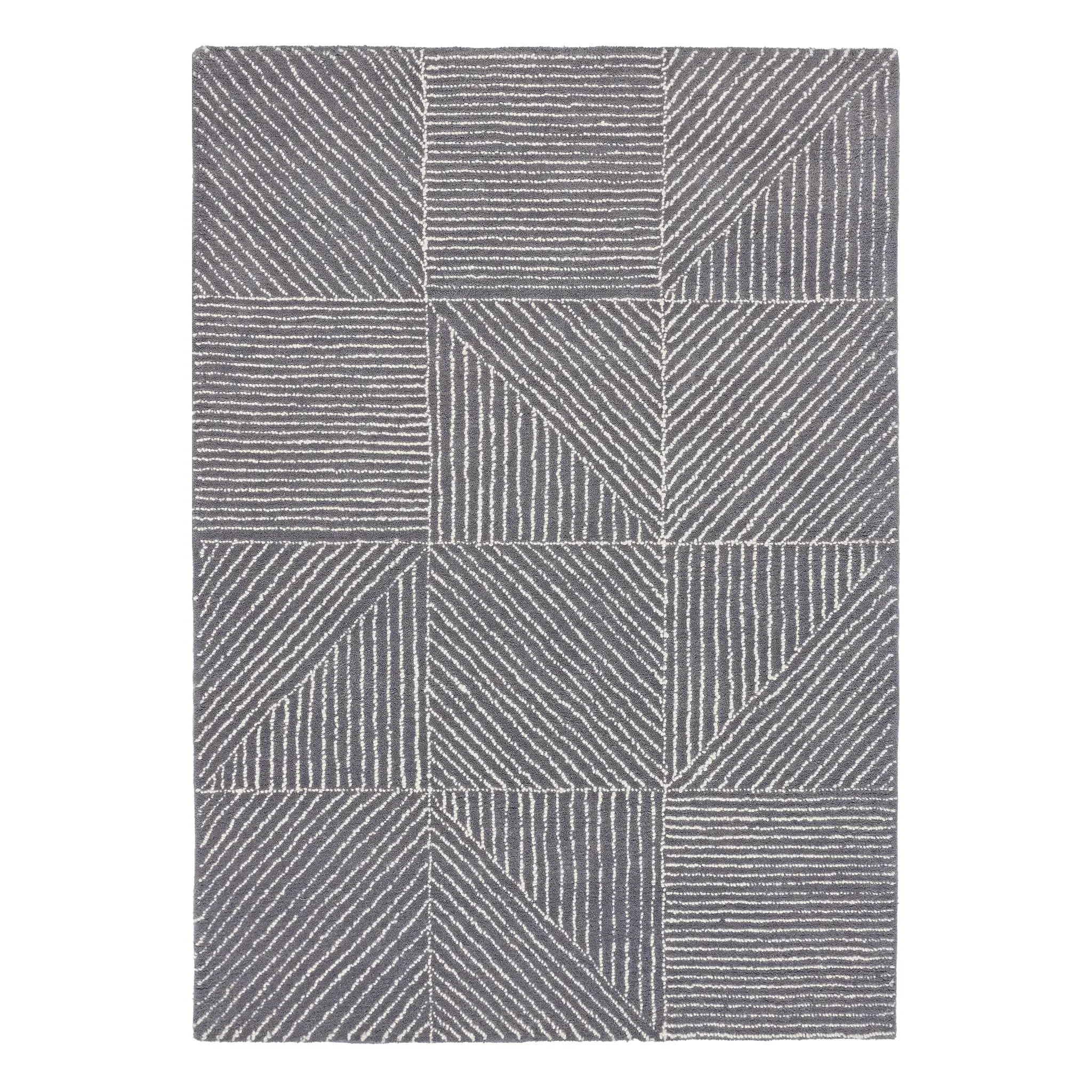 Geometric Rug - Charcoal, Wool image