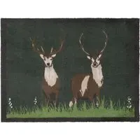 Green Deer Washable Doormat - Green