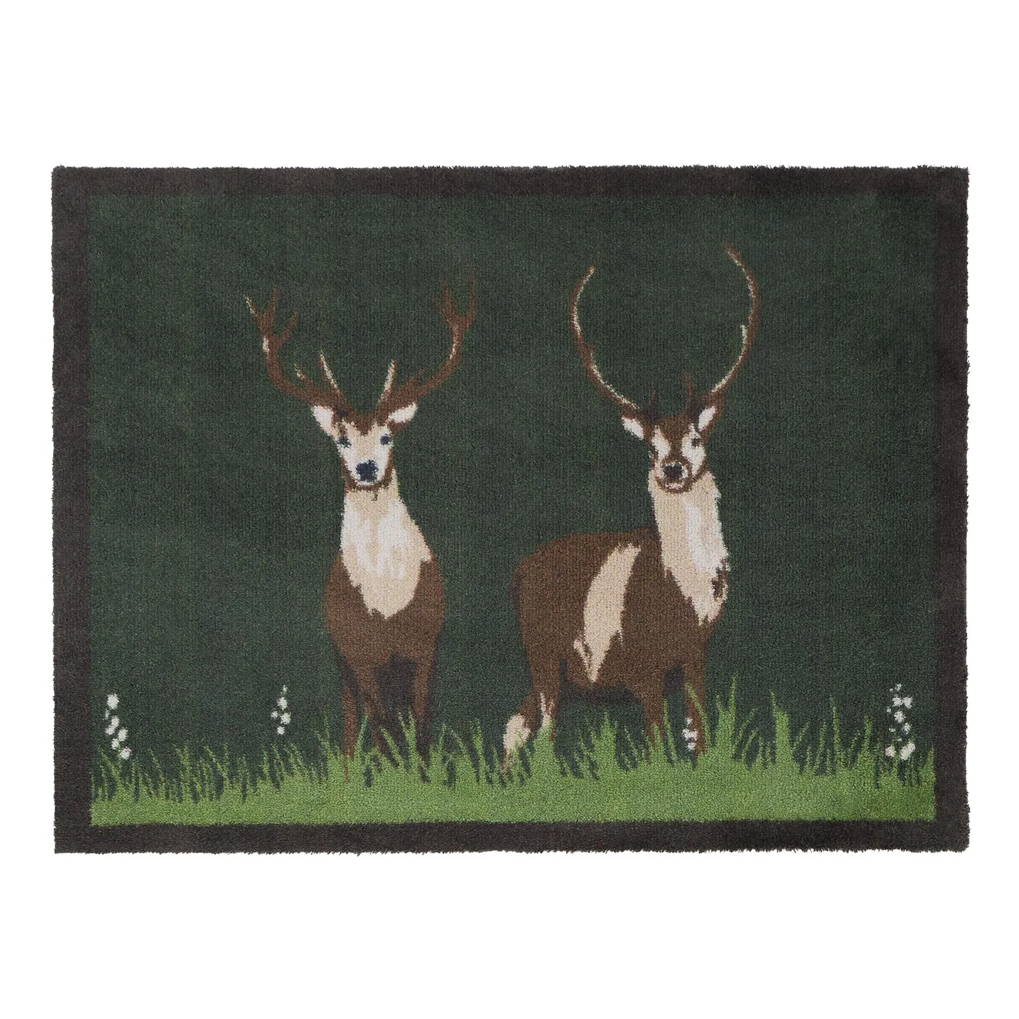 Green Deer Washable Doormat - Green image