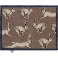 Hare 1 Washable Doormat - Brown