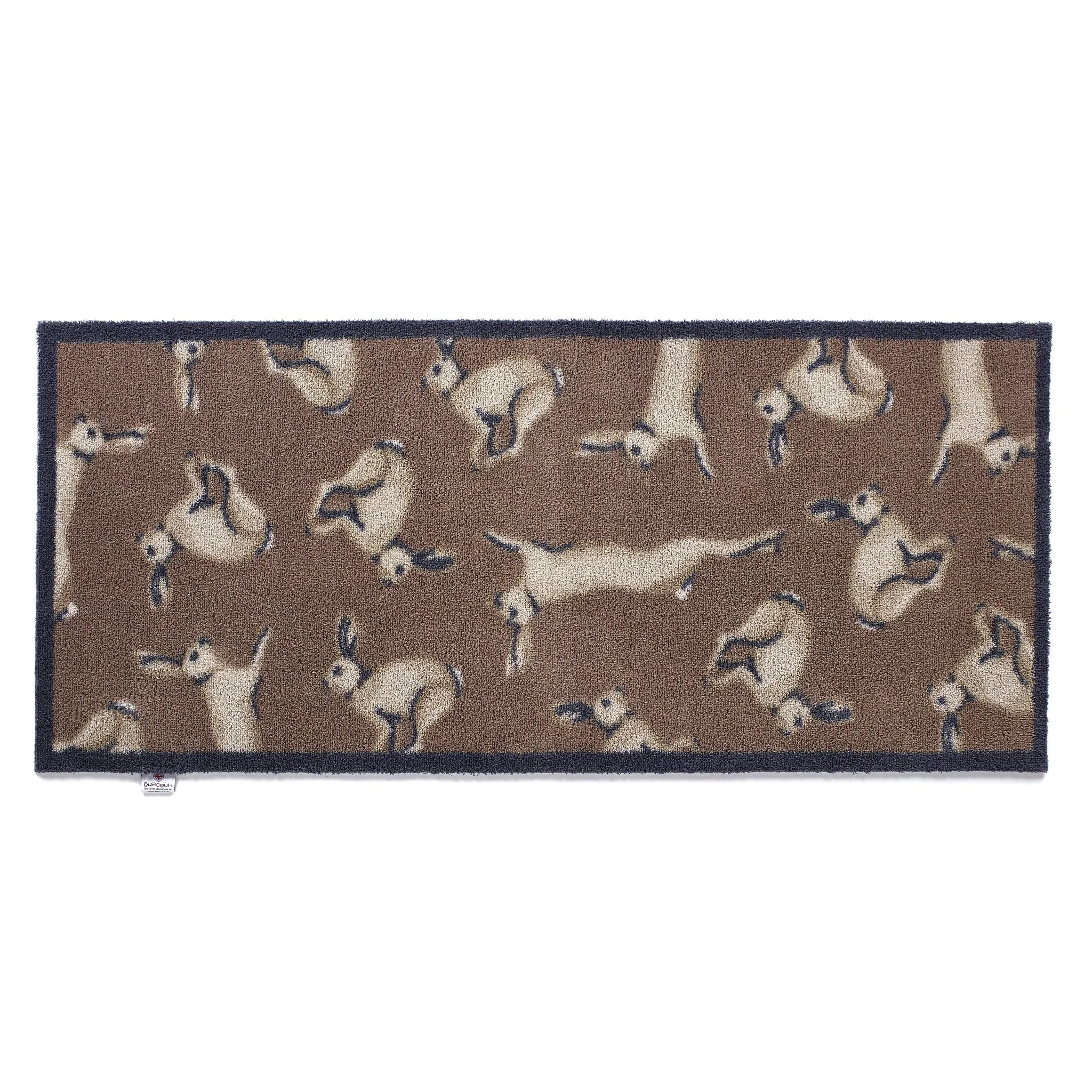Hare 1 Washable Runner - Brown