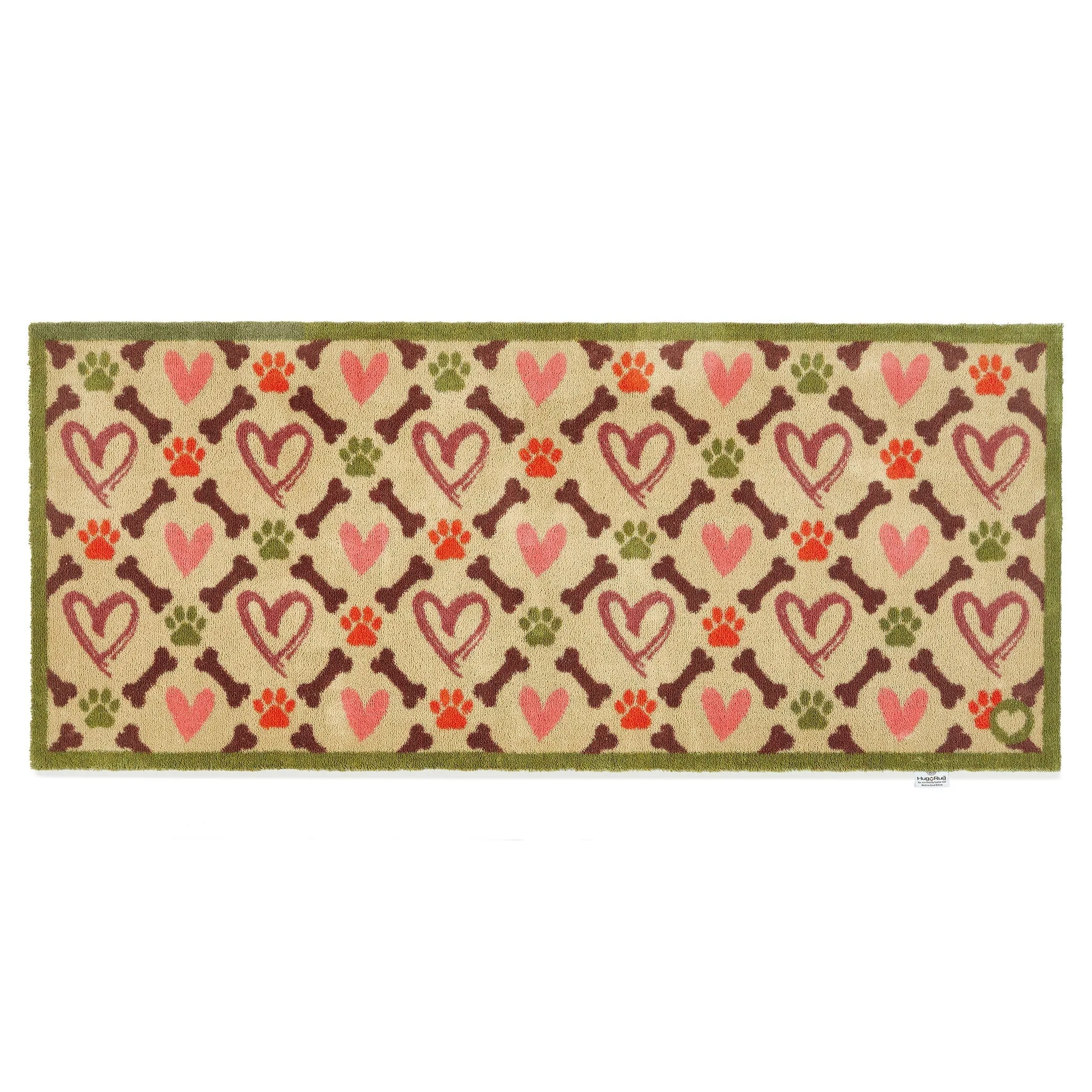 Hearts & Bones Washable Runner - Beige