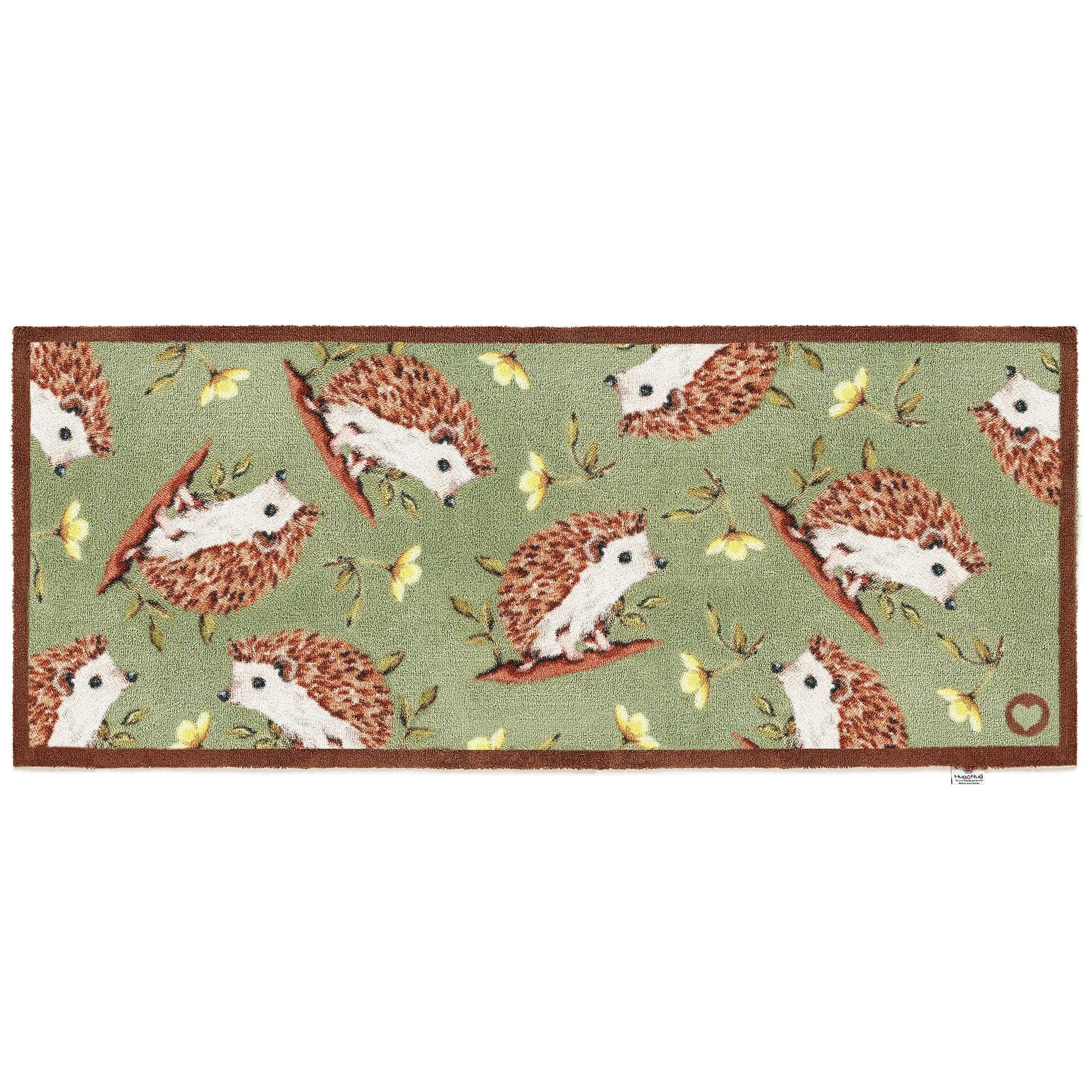 Hedgehog Friends Washable Runner - Sage Green