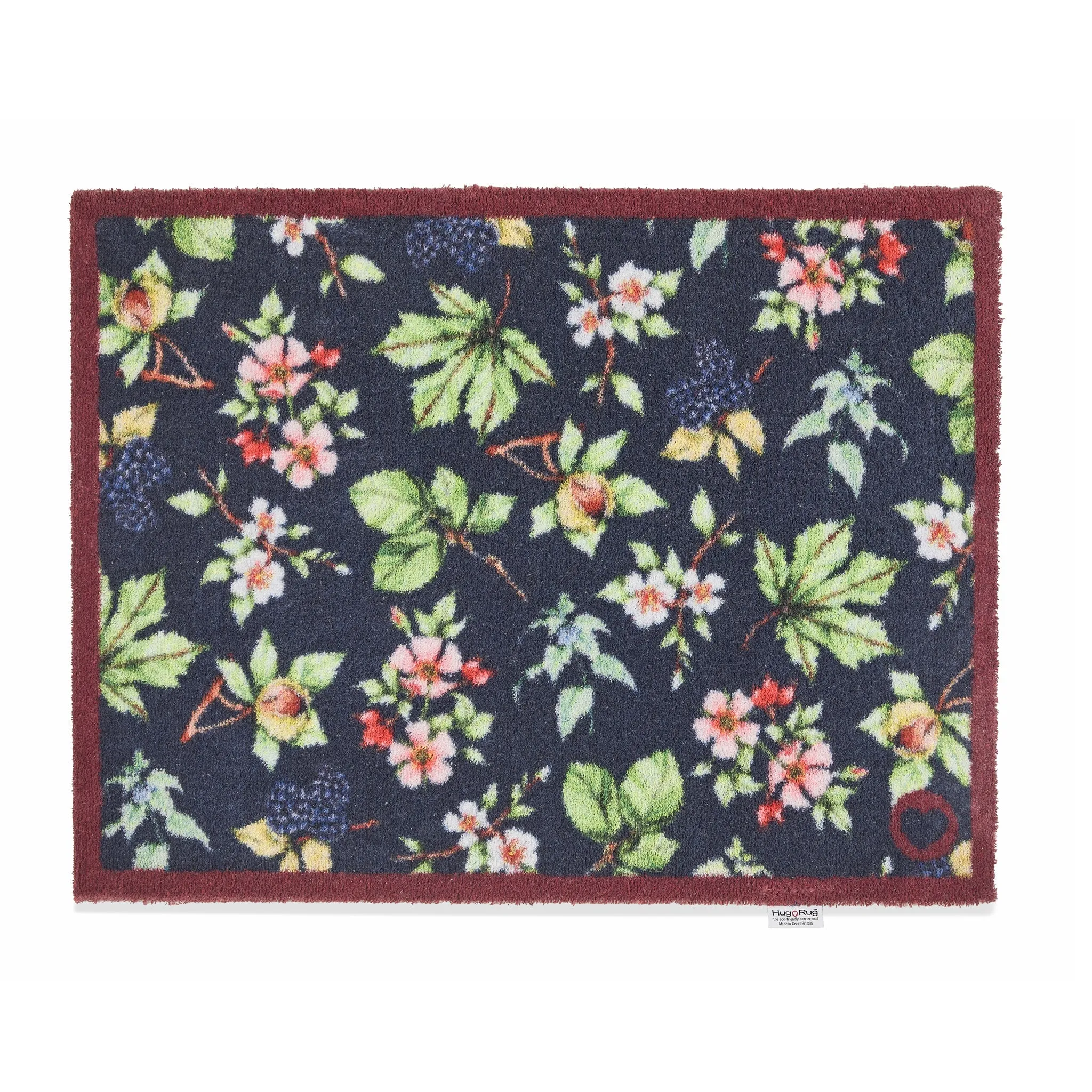 Hedgerow & Berries Washable Doormat - Navy image