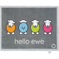 Hello Ewe Herdy Washable Doormat - Dark Grey