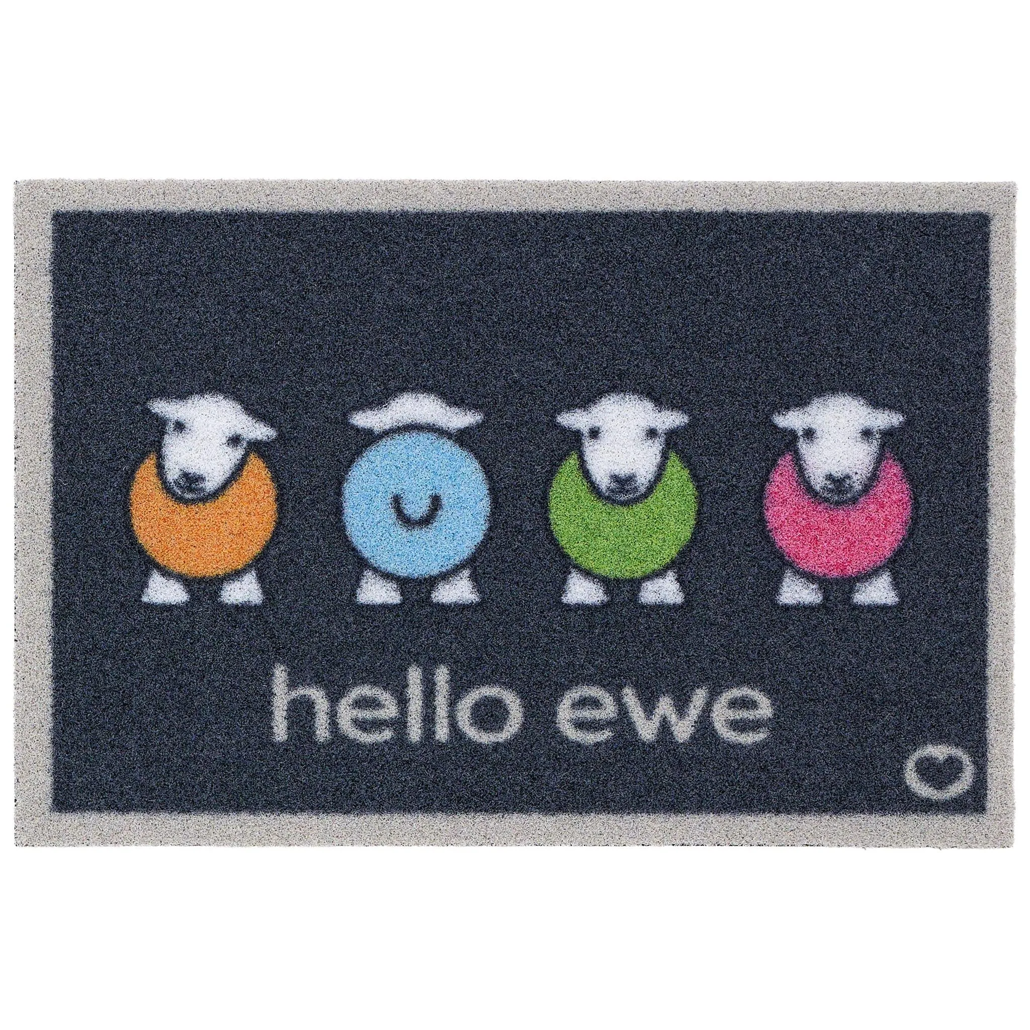 Hug Rug Hello Ewe Outdoor Doormat - Navy, ECONYL Nylon alternate view